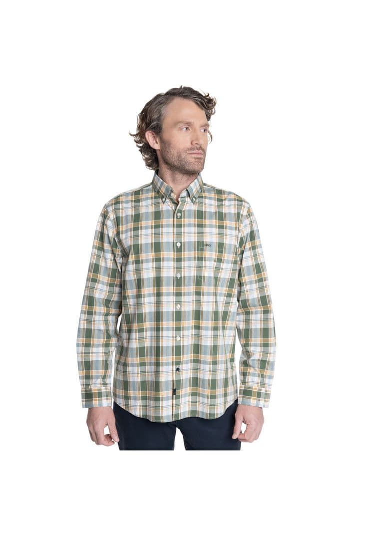 CAMISA HOMBRE MANGA LARGA ESCOCESA QUEENS. Verde Oscuro M