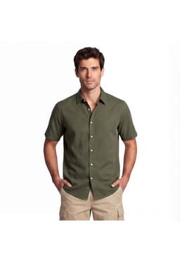 CAMISA MANGA CORTA LYOCELL LISA SANTIAGO Verde M
