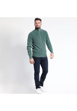 SWEATER MANGA LARGA LISO CIERRE COMPLETO Azul XL