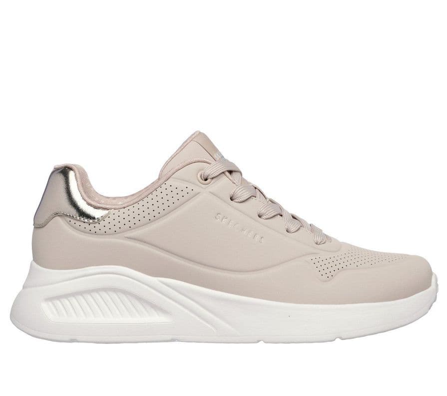 Zapatillas Mujer Uno Lite Shimmer Along Beige Skechers CL 35