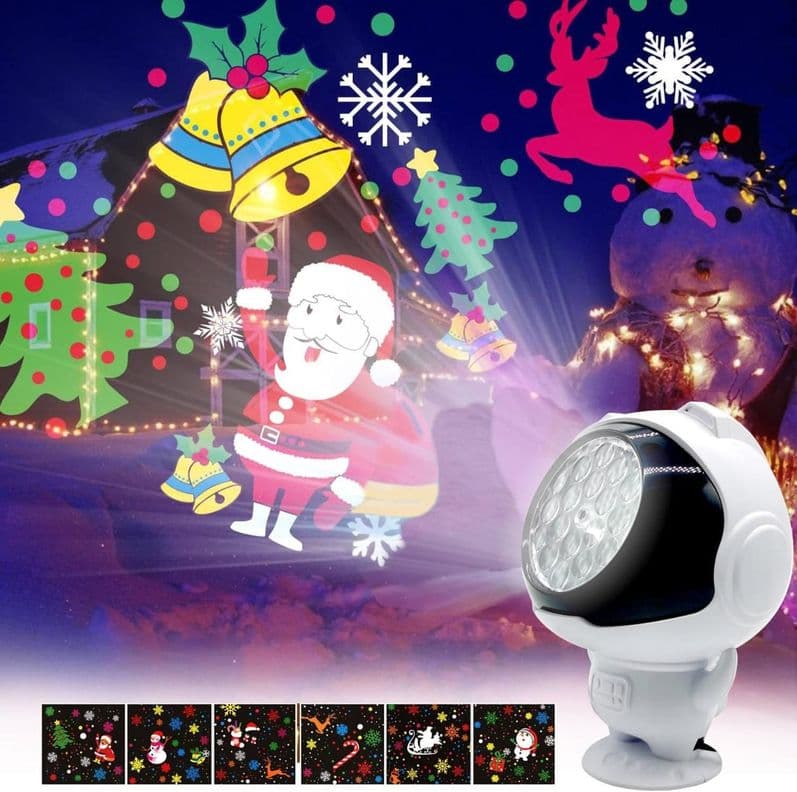 Proyector Astronauta De Luces Navidenas Blanco
