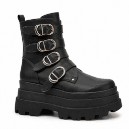 Bota Negro Mujer Gotica Punk Rock PU 2621 35