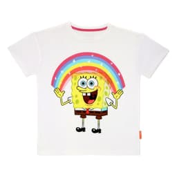 Polera Teens Bob Esponja Arcoiris Blanco 14