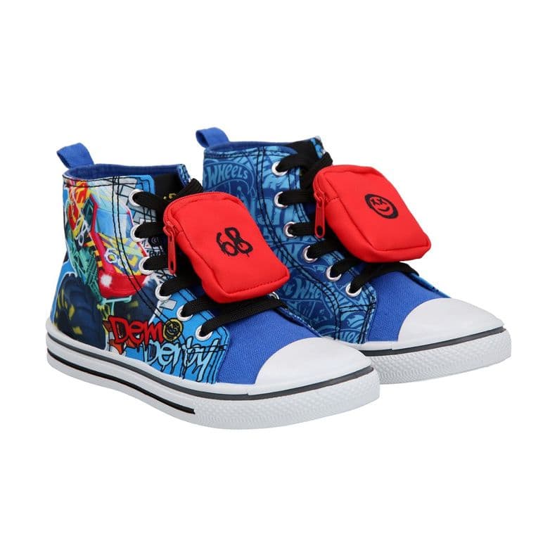 Zapatilla Hot Wheels Cana Alta Azul 32