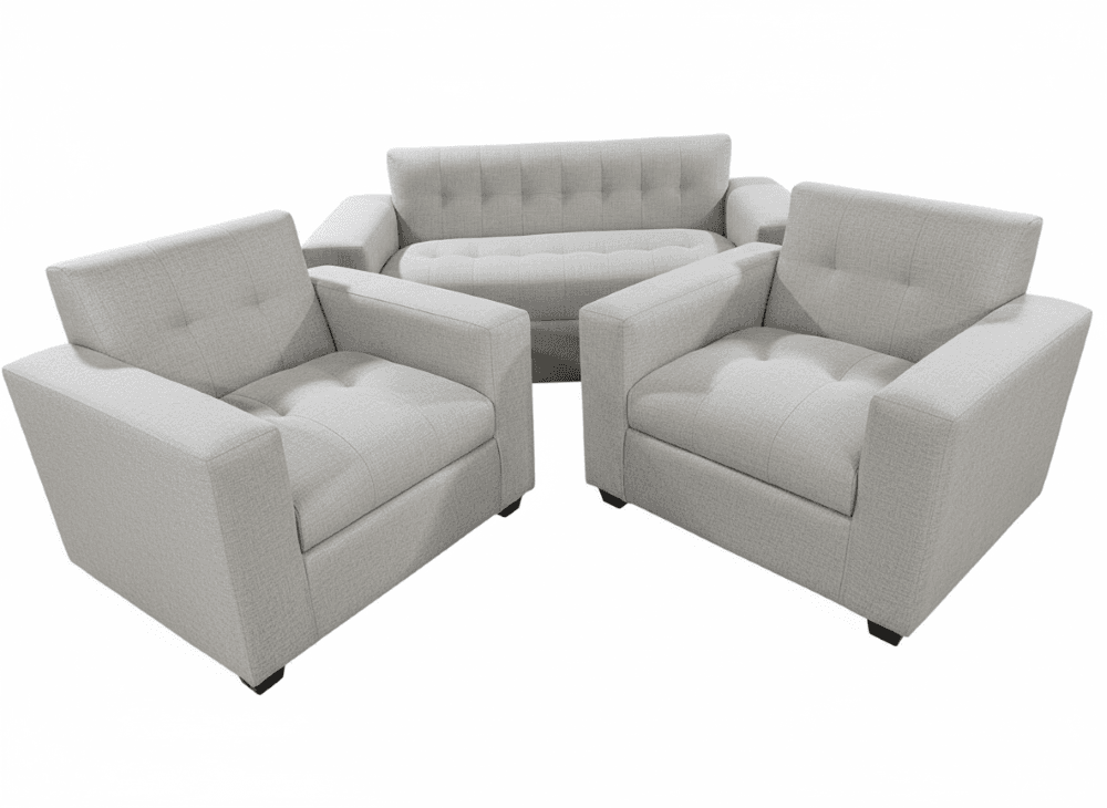 JUEGO DE LIVING 3 CUERPOS GRIS LINO