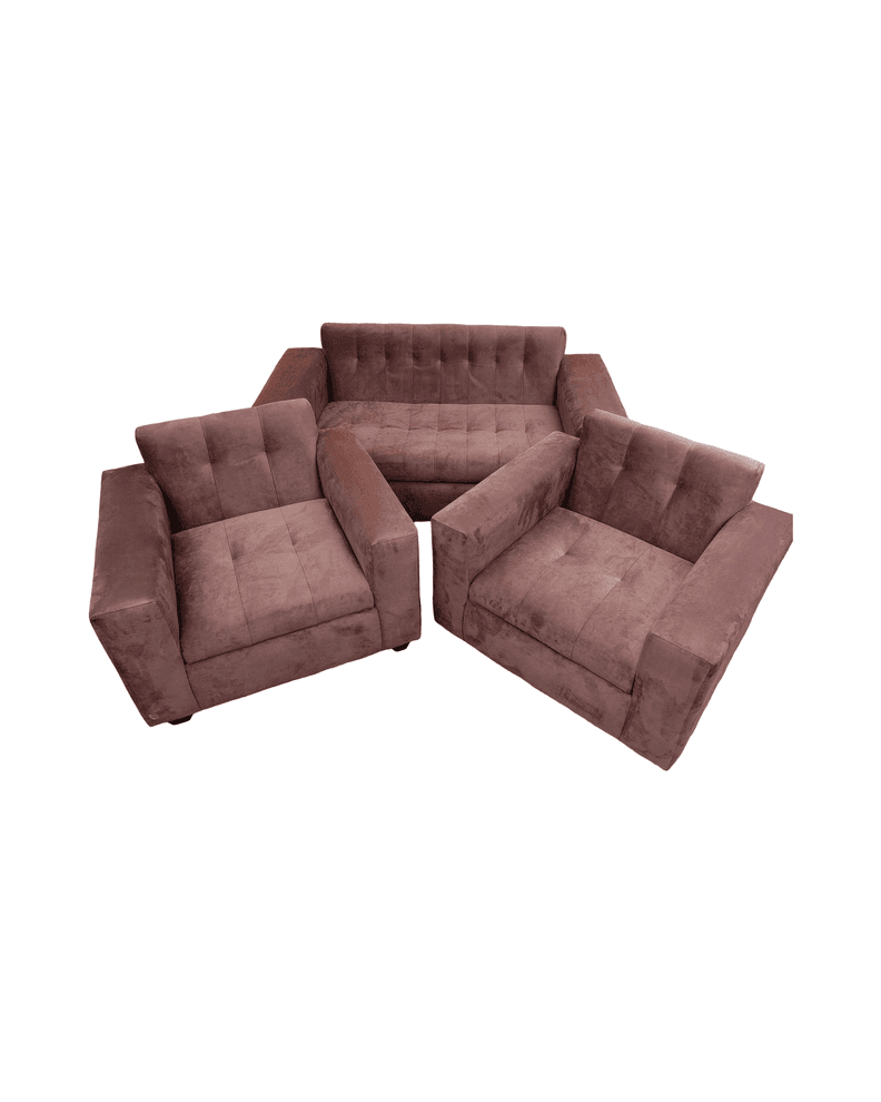 JUEGO DE LIVING MARRON FELPA Cafe Oscuro