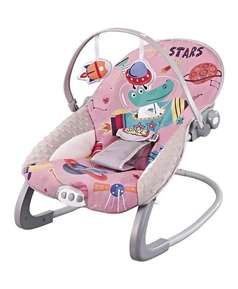 Silla Nido Bouncer Dino Rosado Recien Nacido