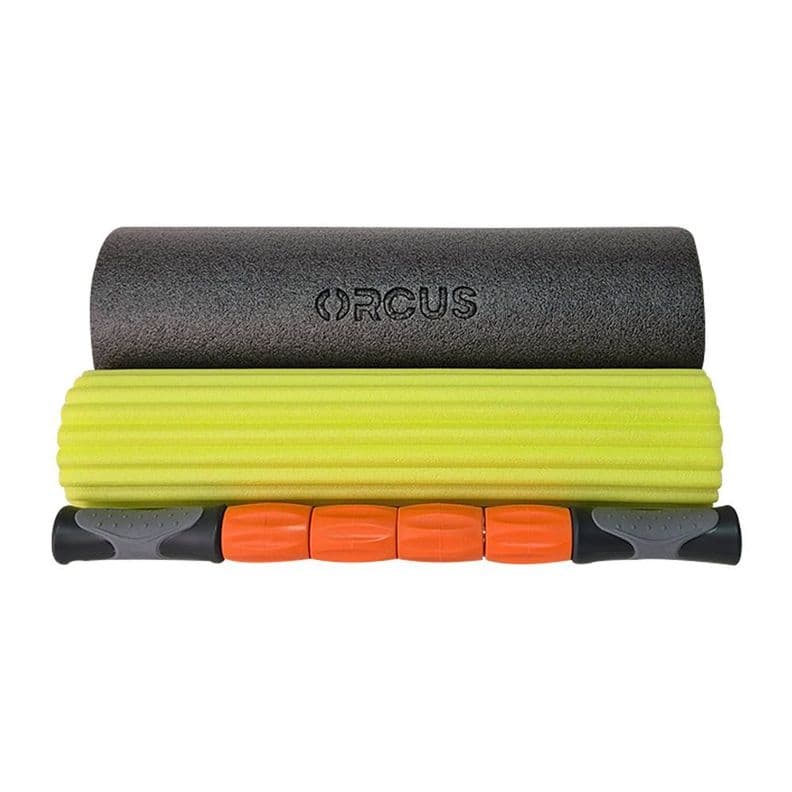 SET 3 EN 1 FOAM ROLLER + RODILLO + MASAJEADOR ORCUS Verde