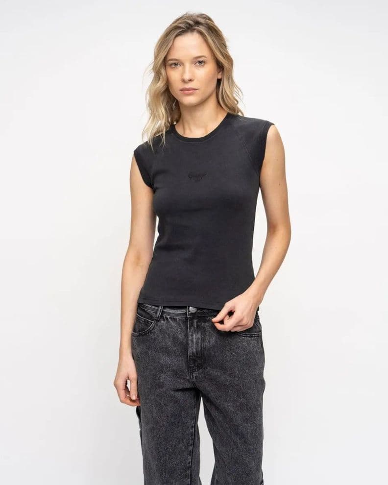 Polera Algodon Rib Mareg Mujer Gnomo Negro XL