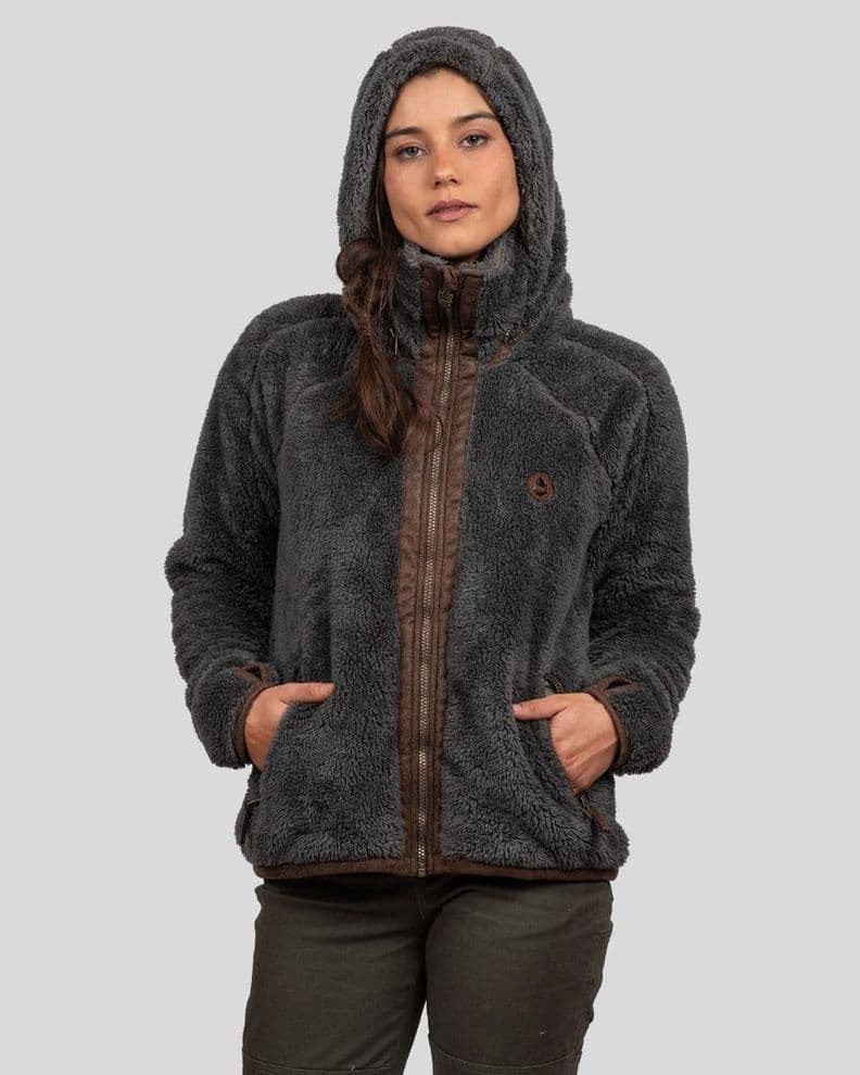 Fleece Hoodie Eco Beggra Mujer Gnomo Gris S