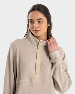 Poleron PullOver Eco Degnak Mujer Gnomo Beige XS