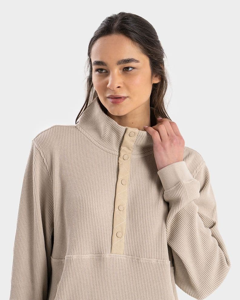Poleron PullOver Eco Degnak Mujer Gnomo Beige XL