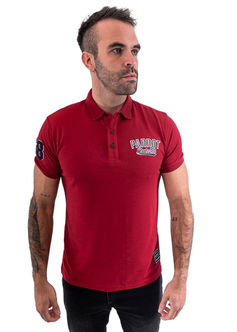 POLERA CUELLO PIQUE HOMBRE Burdeo S