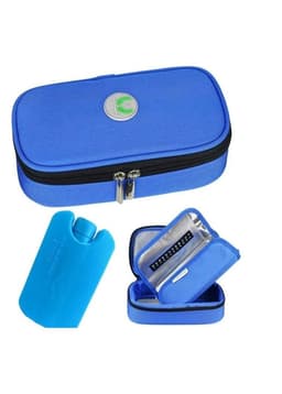 Bolso Estuche Para Viaje Porta Para Insulina Portatil Tela Azul
