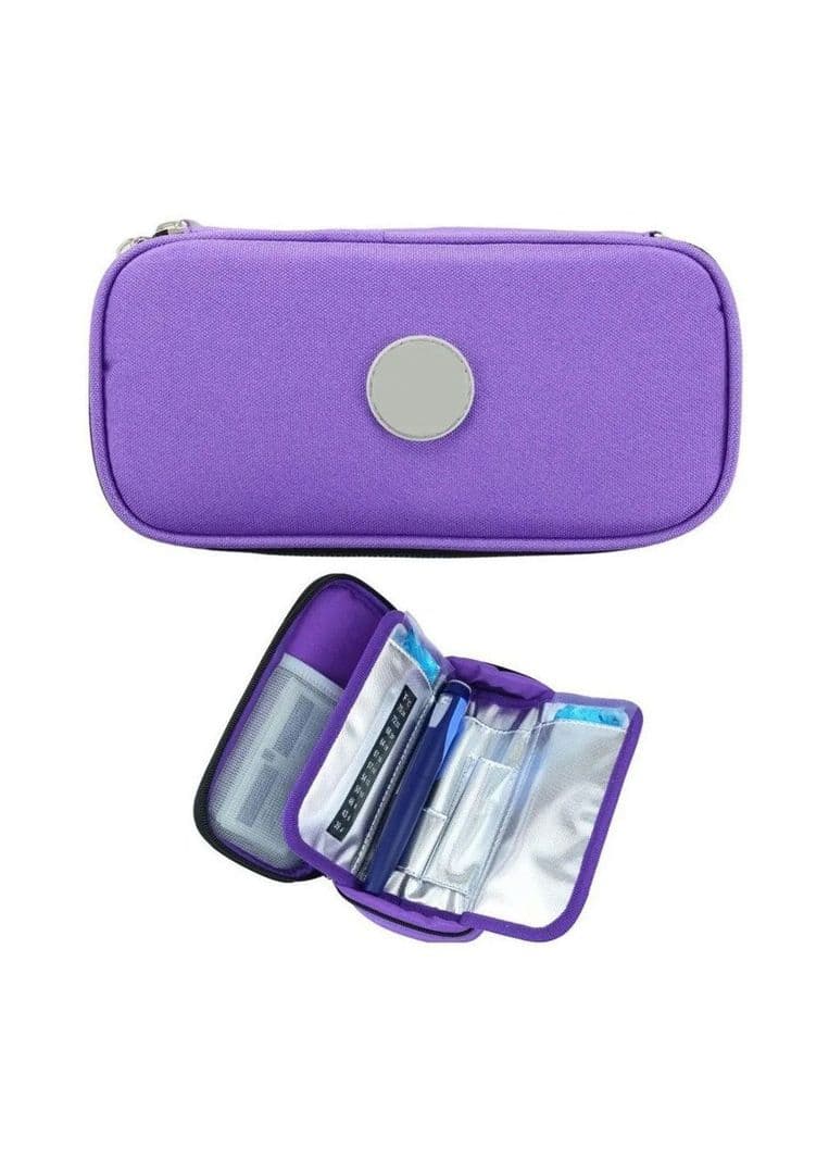 Bolso Estuche Para Viaje Porta Para Insulina Morado
