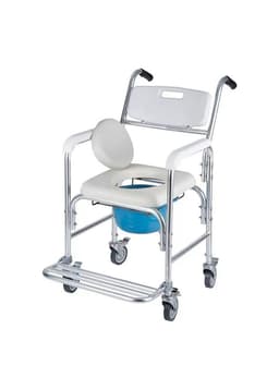 Bano Wc Inodoro Aluminio Con Ruedas Reposapies 7002B