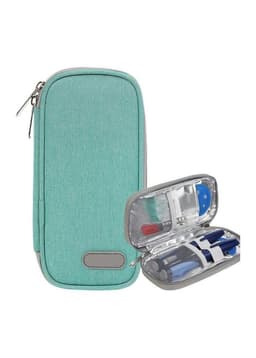 Bolso Estuche Cooler Porta Insulina Para Viaje Refrigerante Tela Verde