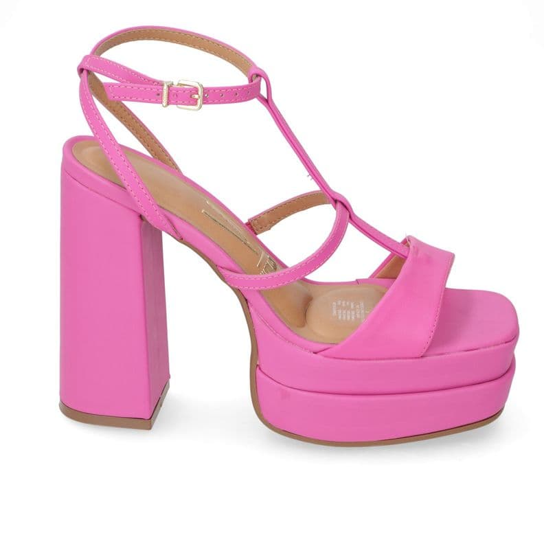 Sandalia Plataforma Vizzano Eco Cuero Rosado 37