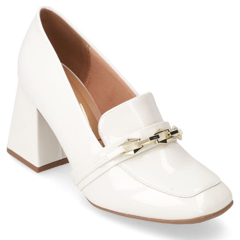 Zapato Taco Ancho Vizzano Blanco 35