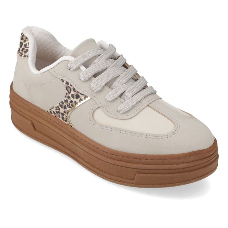 Zapatillas Casuales Gris Animal Print Beira Rio 37