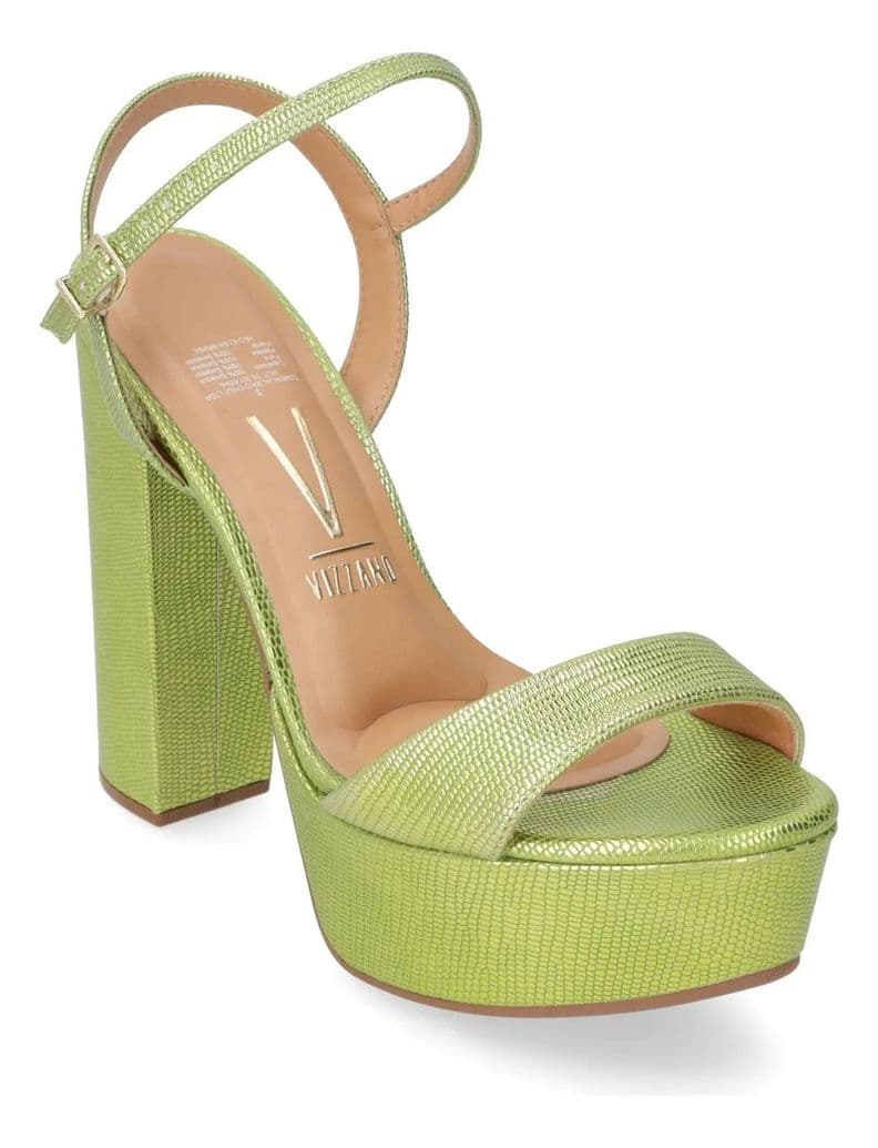Sandalia Plataforma Mujer Vizzano Metalizado Verde 40