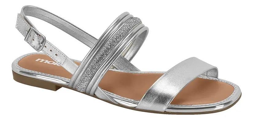 Sandalia Moleca Casual 16902 Plateado 37
