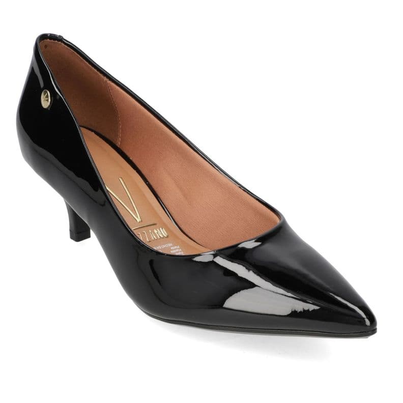 Zapato Mujer Taco Aguja Stiletto Efecto Charol Negro Vizzano 40