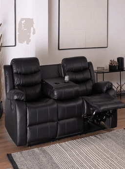 SOFA 3 CUERPOS SANTI BLACK CON POSAVASOS
