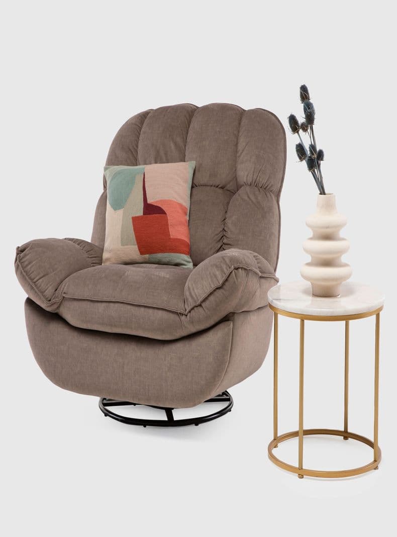 BERGERE MILANIUM BROWN: RECLINABLE, GIRATORIO Y MECEDOR