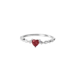Anillo Plata 925 Corazon Granate Plateado 13