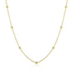 Collar Plata 925 Bano Oro Eslabones Bolitas Dorado