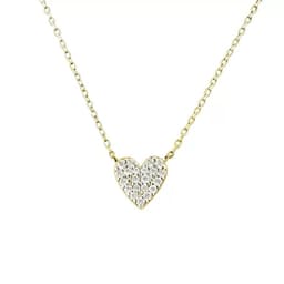 Collar Plata 925 Corazon Microcircon Dorado