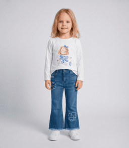 Jeans bebe acampanado L12111270109 denim azul Limonada 12 A 18 Meses