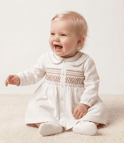 Vestido recien nacida L13131270203 crudo Limonada Crema 3 A 6 Meses
