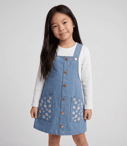 Vestido sin manga con polera nina F11131270374 denim 4Kids Azul 8 anos