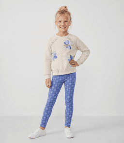 Conjunto poleron y calza nina L11221270203 crudo Limonada Crema 2 Anos