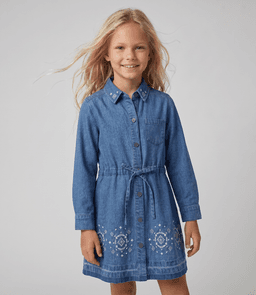 Vestido nina L11131270374 denim celeste Limonada 4 anos