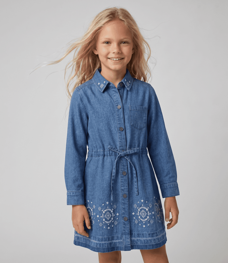 Vestido nina L11131270374 denim celeste Limonada 4 anos