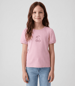 Polera manga corta nina cherry L11021270202 rosado Limonada 6 anos