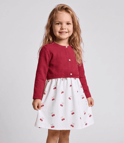 Vestido sin manga bebe con bolero L12131270888 frambuesa Fucsia 9 A 12 Meses