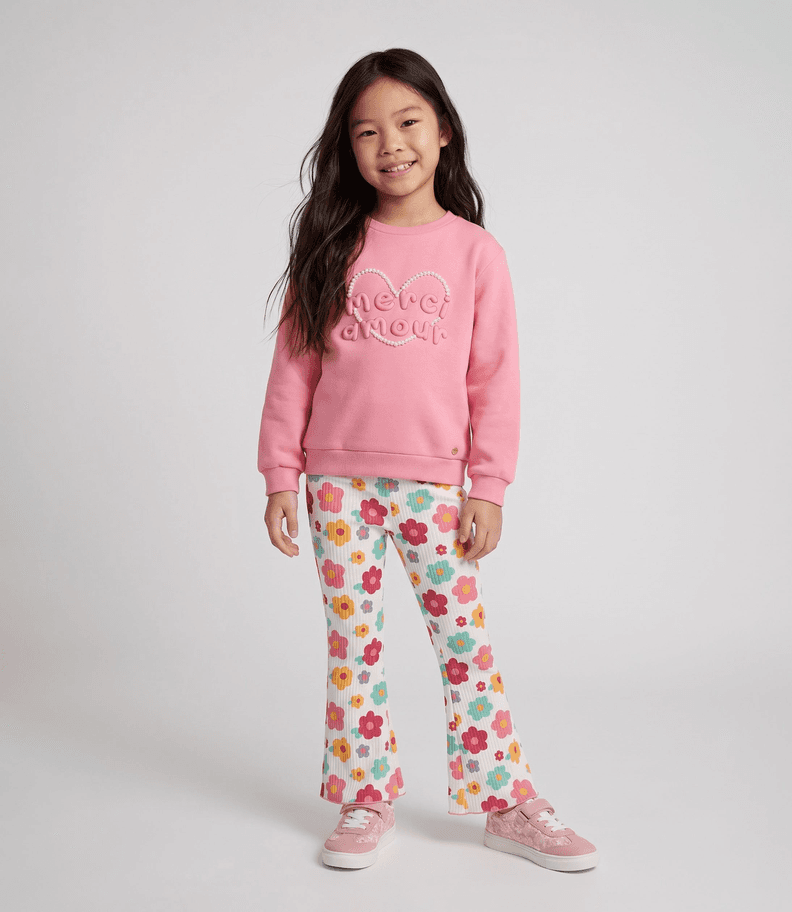 Conjunto poleron y calza nina F11221270178 coral 4 Kids 4 anos