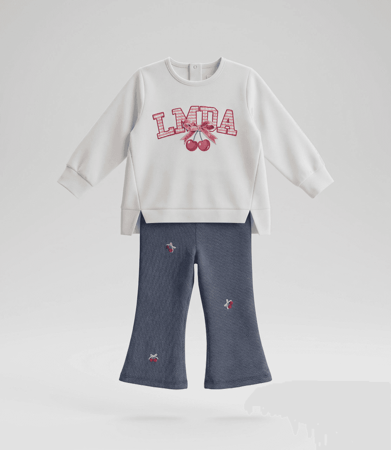 Conjunto bebe con cherry L12221270603 crudo Limonada Crema 24 Meses