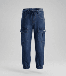 Jeans nino jogger B11111270309 denim azul Black and blue 2 Anos