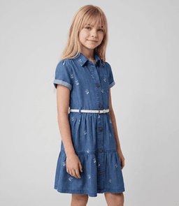 Vestido manga corta nina L11131270474 denim cel Limonada Celeste 10 anos