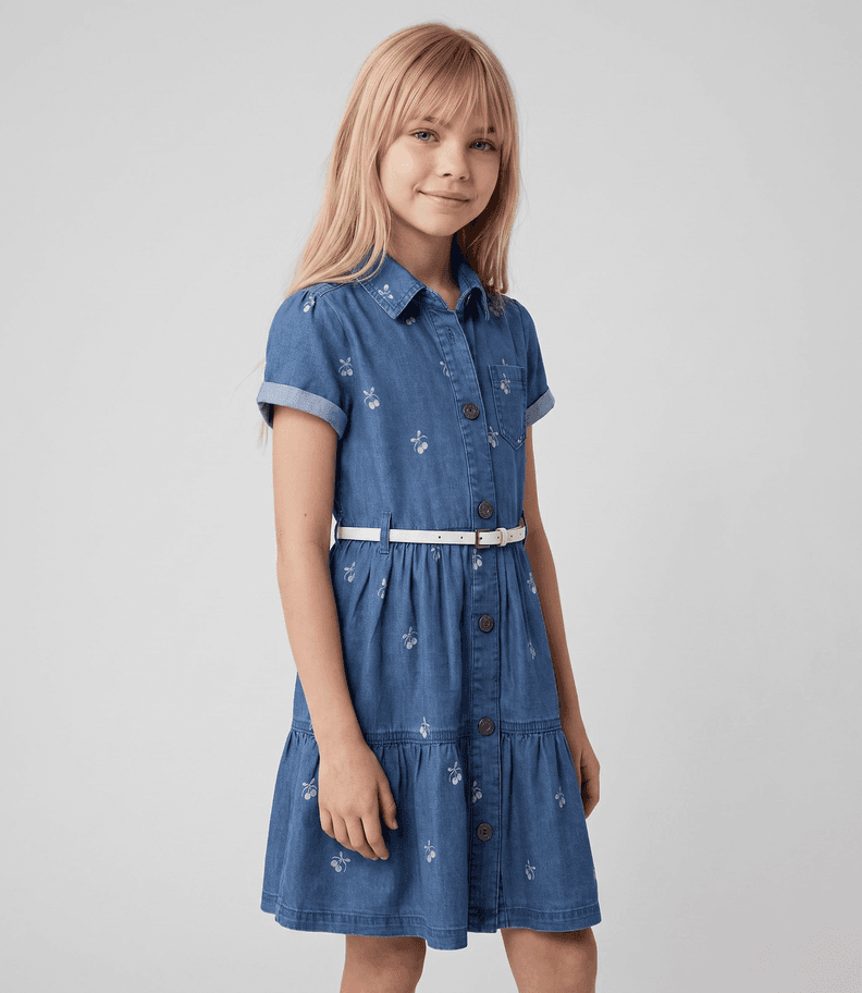 Vestido manga corta nina L11131270474 denim cel Limonada Celeste 10 anos
