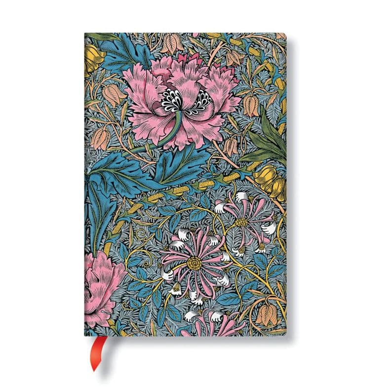 Libreta William Morris Madreselva Rosa T. Dura Con Lineas, Mini Blanco