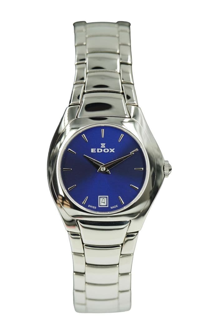 Reloj Edox Classic Acero Pulido Esfera Azul Mujer