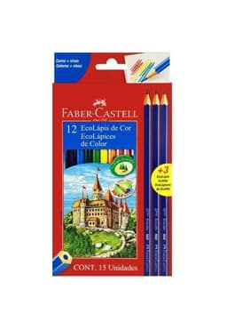 Pack 12 EcoLapiz de Colores + 3 Grafito Faber Castell
