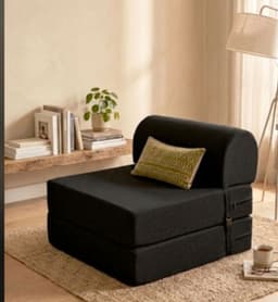 SOFA CAMA ESPUMA BLACKIE NEGRO 190X105X18 1.5pza