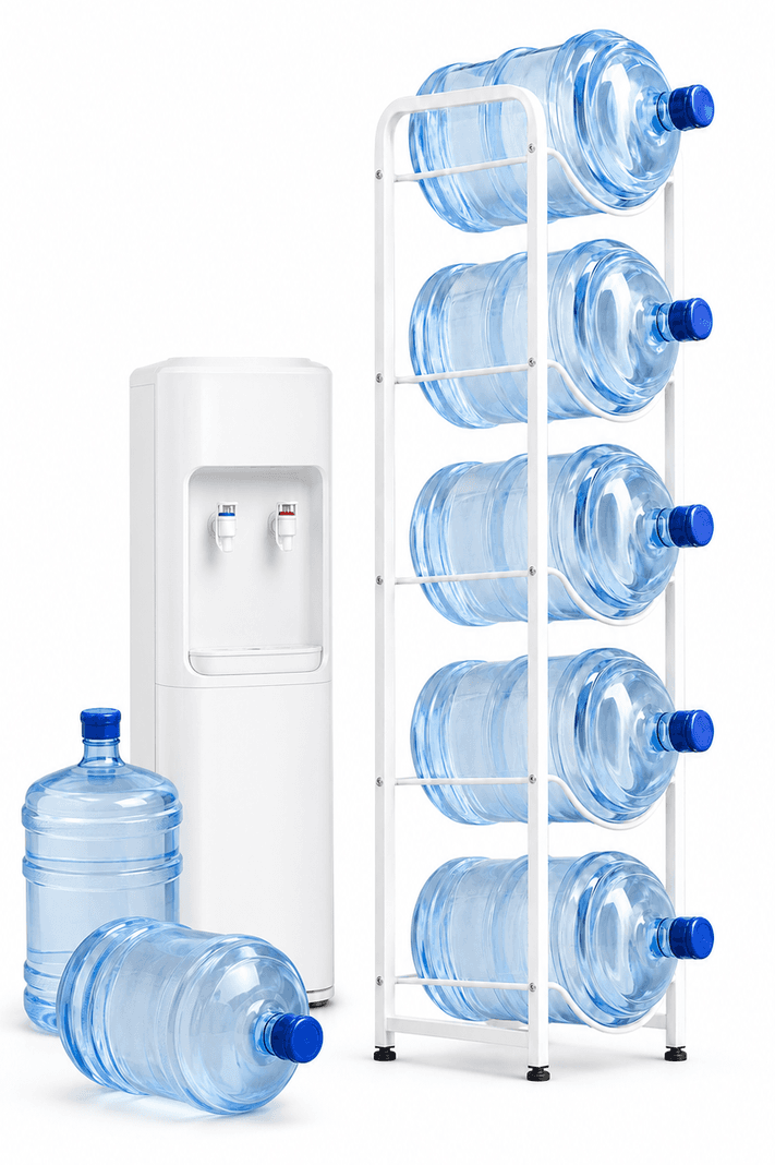 Rack Estante Organizador De 5 Botellones Bidones De Agua 20l Blanco